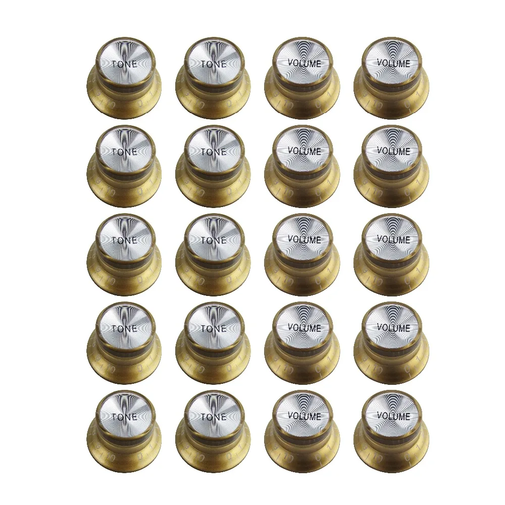 Новые 20 шт. ручки для электрической гитары золотые 10T10V регулятор громкости и