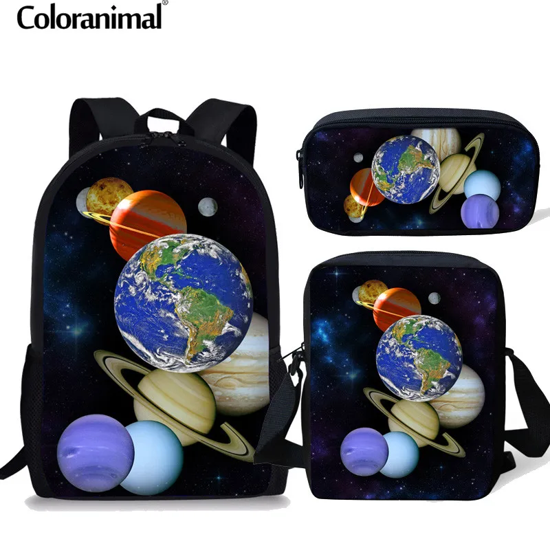Рюкзак Coloranimal Galaxy для мальчиков и девочек 3 шт. в комплекте | Багаж сумки