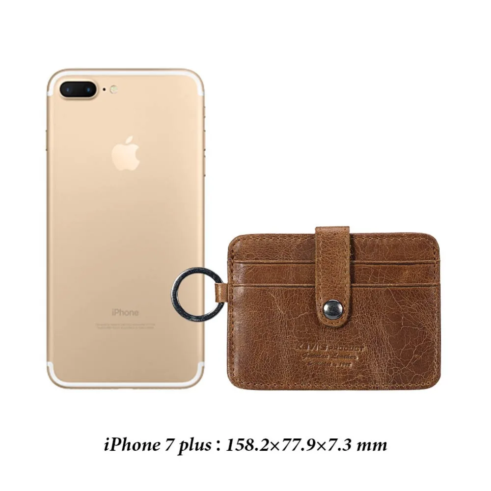 Модный кожаный кошелек KAVIS с застежкой для кредитных карт цветной мужской