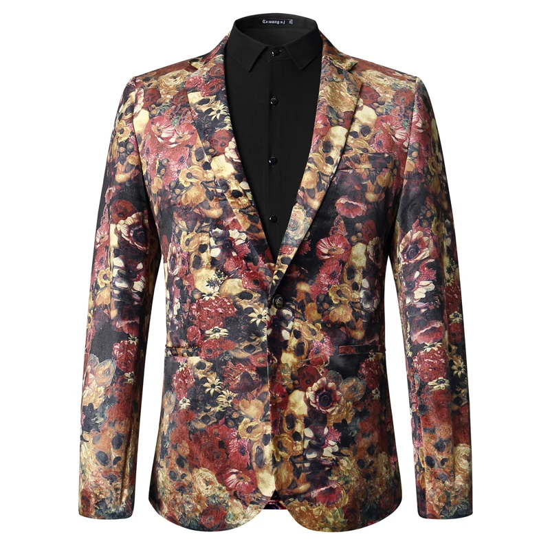 New Arrival Style men boutique suits coat business casual skull and crossbones attern two-piece suit (Jacket and Pants) M-3XL