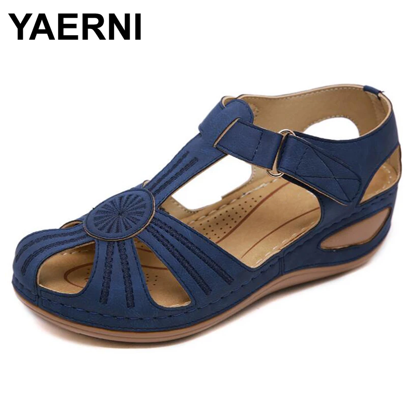 

YAERNI Big sizes; Fashionable summer women's sandals women's beach shoes comfortable lightweight wedge shoes and high heels