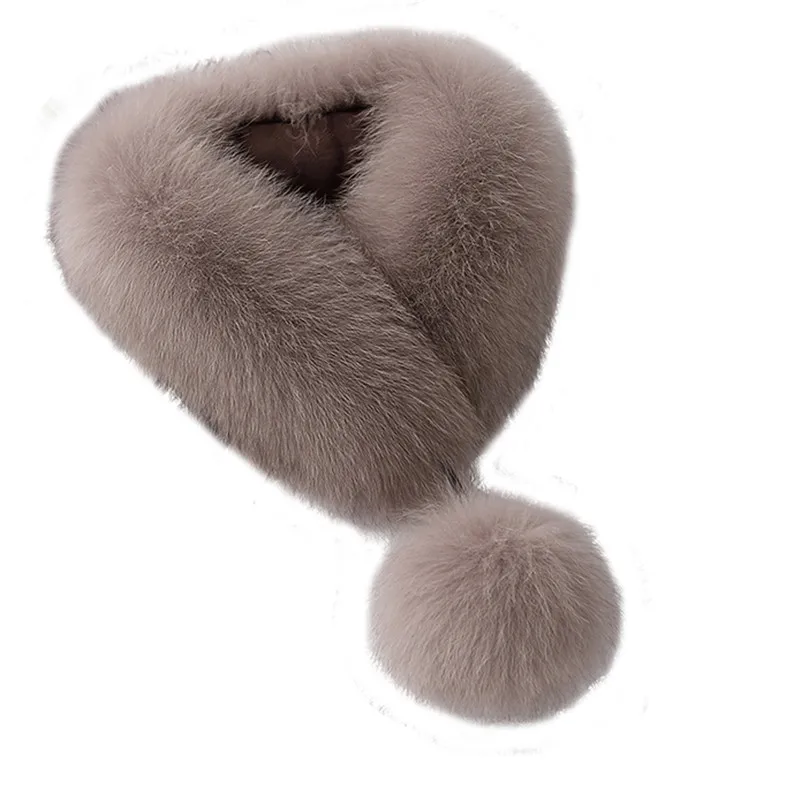 Модные натуральным лисьим мехом трава шарф женский многоцветный теплый короткий