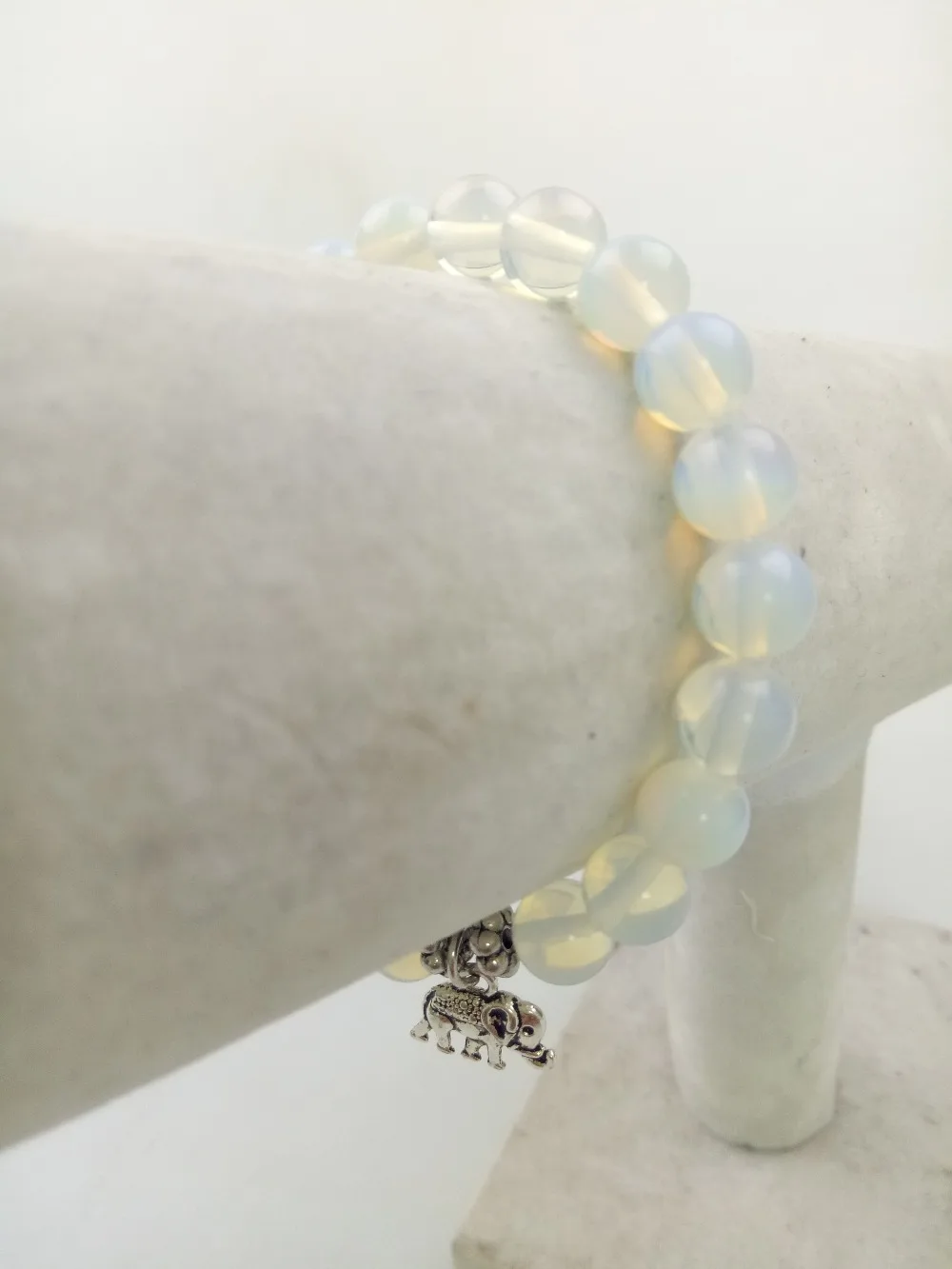 Модные браслеты для мужчин и женщин 8 мм браслет из опала бусины мини подвеска в