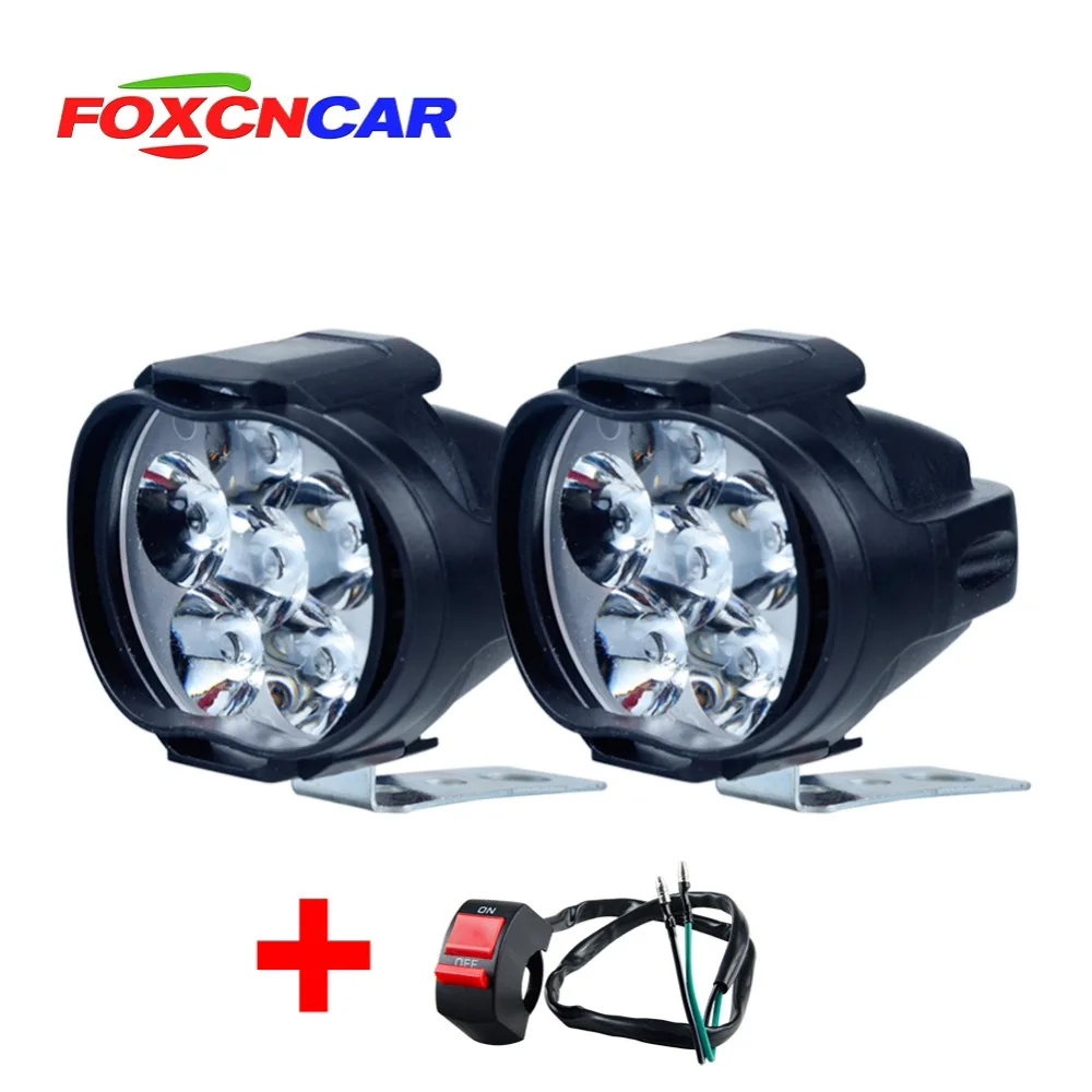 2 шт. светодиодный мотоциклетный головной светильник вождения туман пятно