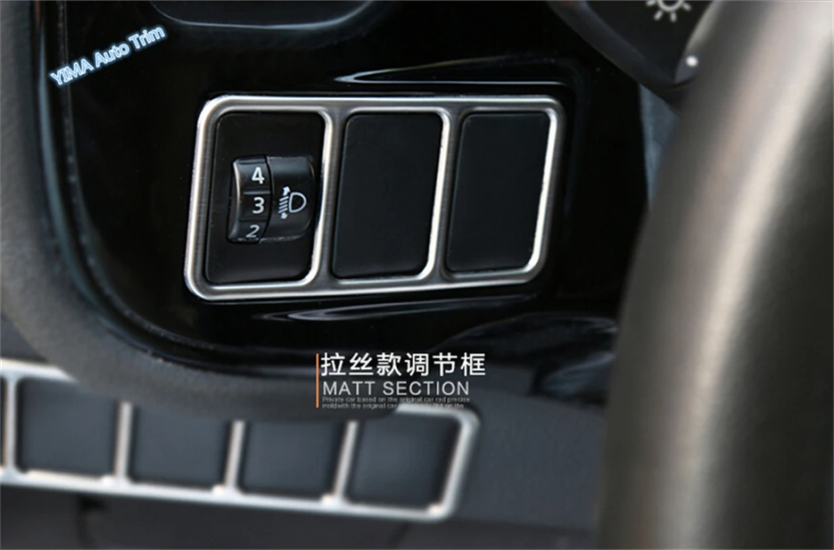 

Lapetus For Mitsubishi Outlander 2015 2016 2017 New Style Steering Wheel Dashboard Switch Button Frame Decorative Cover Trim