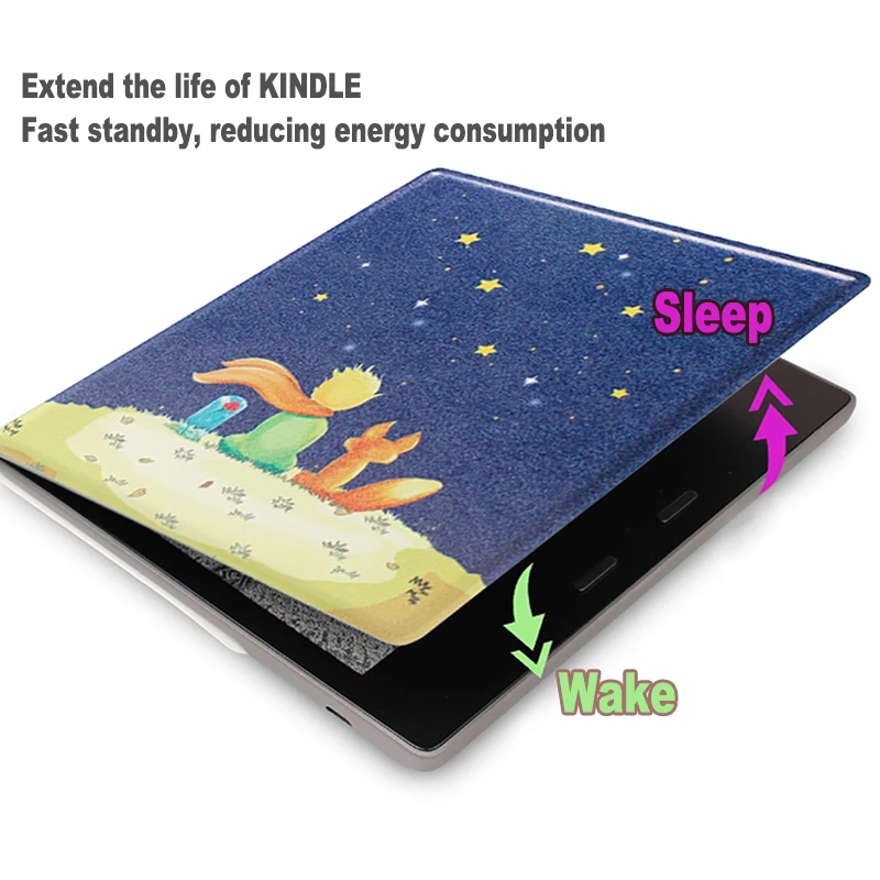 Новая версия из искусственной кожи чехол для 7 дюймов Amazon Kindle oasis 2(выпуск) читалка с автоматическим выключением/пробуждением смарт-чехол