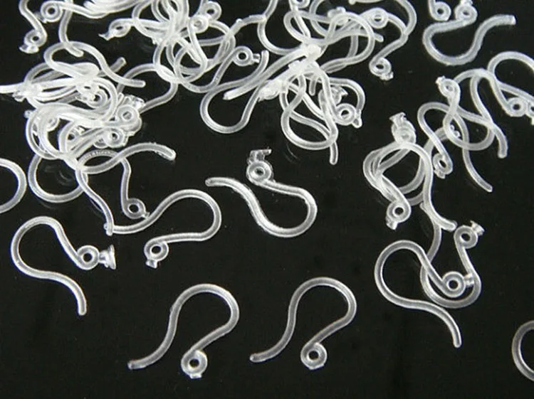 Plastic Earring Hooks Clear Great for folks with metal allergies nonmetal free earring findings jewelry supplies | Украшения и
