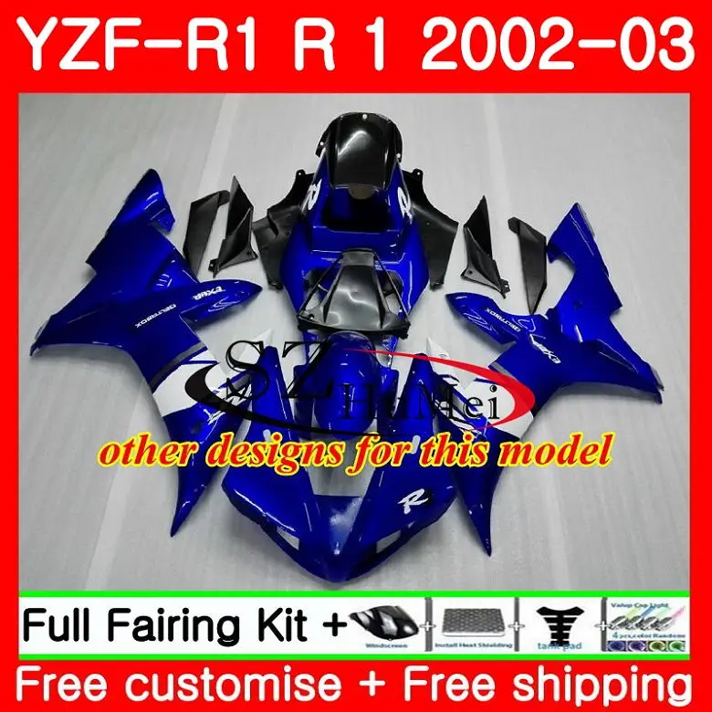 Корпус для YAMAHA YZF 1000 YZFR1 02 03 полностью белый кузов 73SH6 R 1 R1 YZF1000 2002 2003