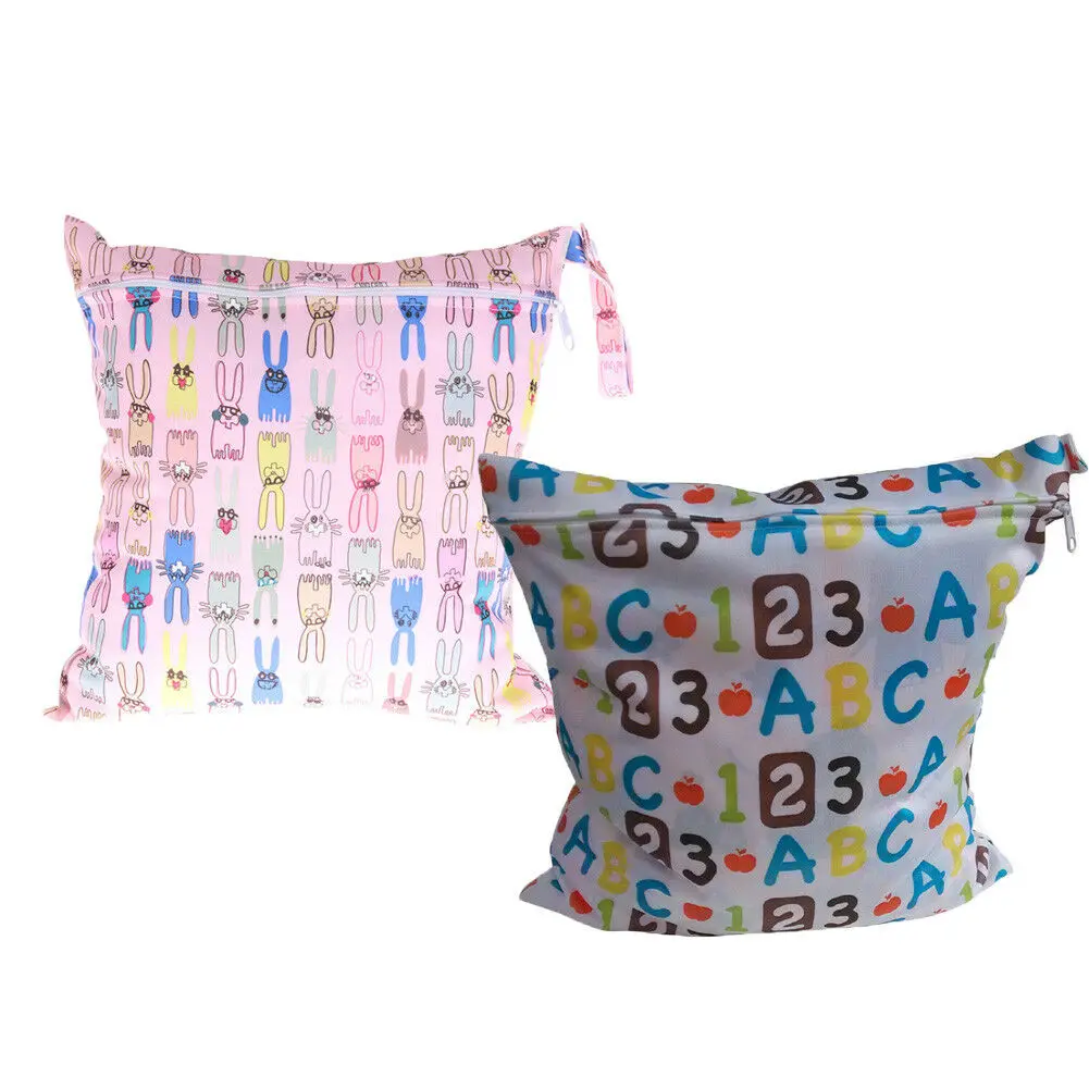 Multifunctional portable travel bag waterproof zipper baby diaper storage wet and dry fashion cartoon print handbag | Багаж и сумки