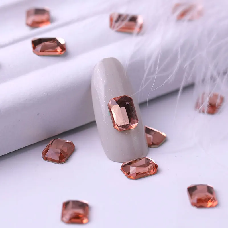 10 шт. Стразы для ногтей прямоугольные с плоской задней поверхностью кристаллы