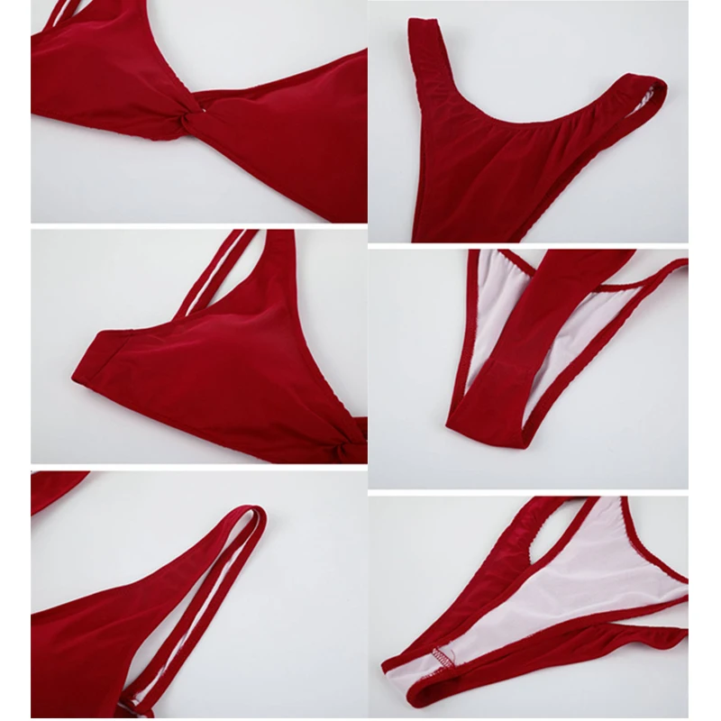 Women Bikini 2018 Sexy Push Up Set Cross Solid Swimsuit Female Swimwear Summer Beach Bathing Suits Brazilian |