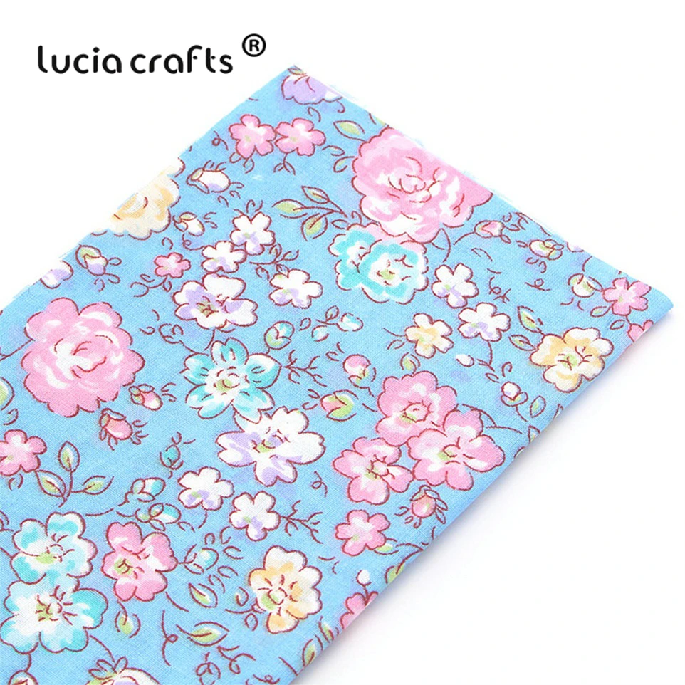 Lucia crafts, 7 шт./лот, 25*25 см, хлопковая ткань с принтом для рукоделия, куклы, ручная работа, шитье, Лоскутная Ткань, текстиль, ткань H0913