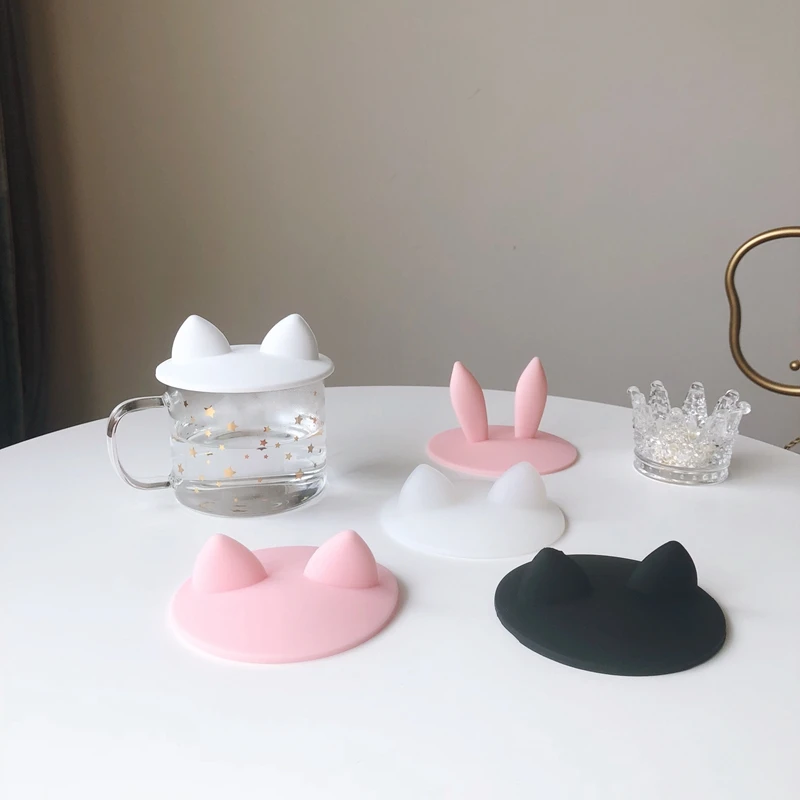 Милый силиконовый чехол для чашки с мультяшным рисунком стеклянная крышка воды