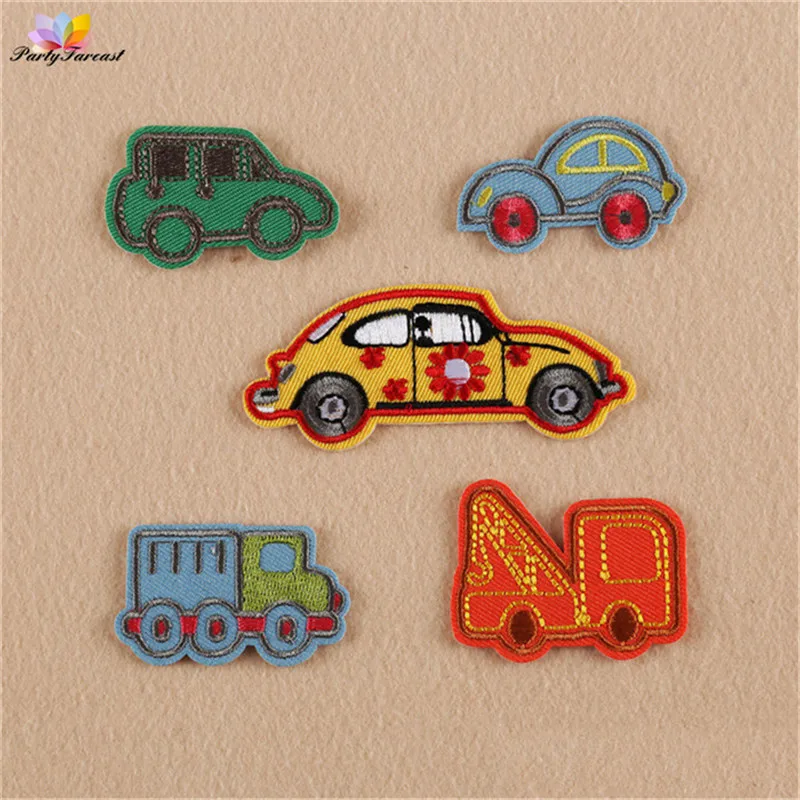 PF 5 шт./лот мультфильм автомобиль патчи для детская одежда гладить на аппликация
