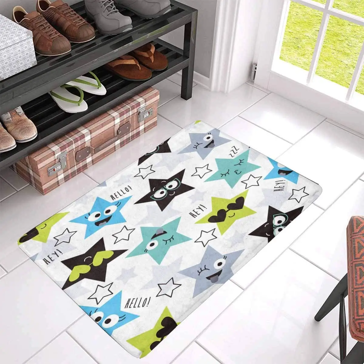 Colorful Star Pattern Anti-slip Door Mat Home Decor Personalized Indoor Entrance Doormat | Дом и сад