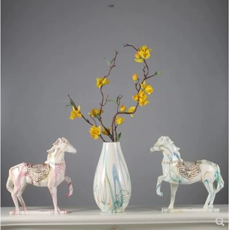 

Конные поделки и вазы, креативные офисные домашние настольные украшения, красивые животные лошади и фарфор