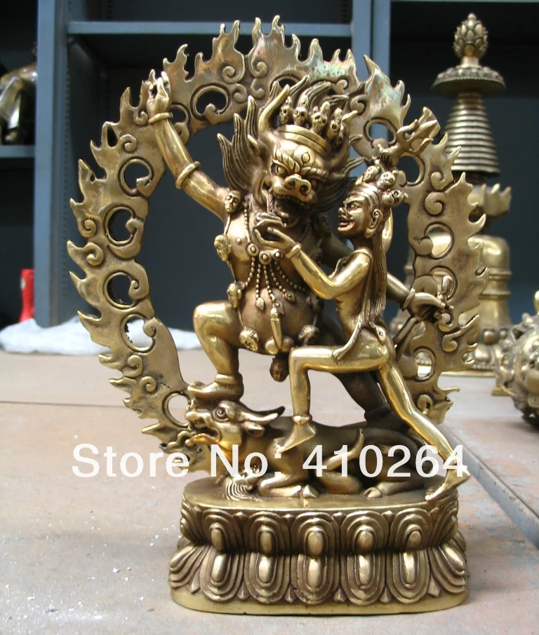 

Dual Buddha Vanquishing Bronze dargon Statue