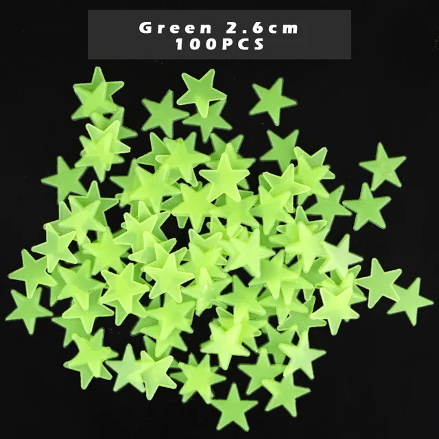 Little Stars Green Флуоресцентная светящаяся детская спальня комнаты для хранения Звезда Детская светится в темноте игрушки наклейка клейкая наклейка - Цвет: Little Stars Green