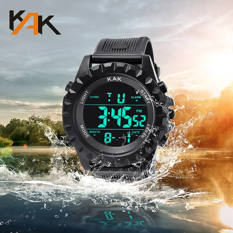 Топ бренд мужские спортивные часы светодиодный цифровые военные модные