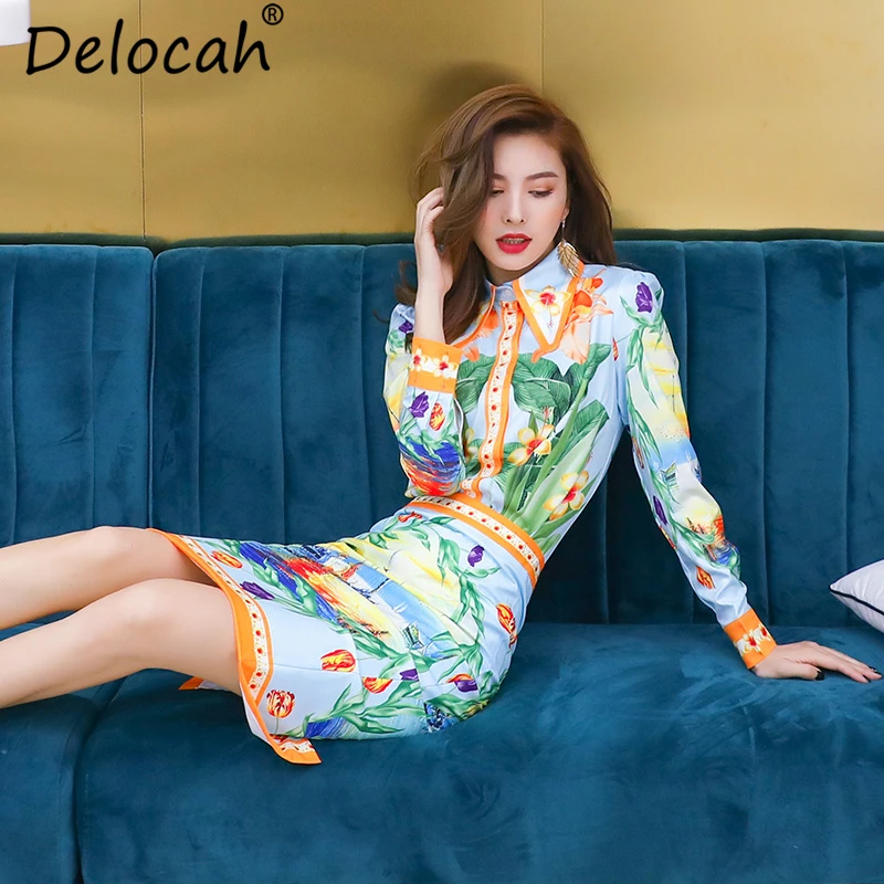 Delocah осенний женский новый комплект модной дизайнерской одежды с длинным рукавом