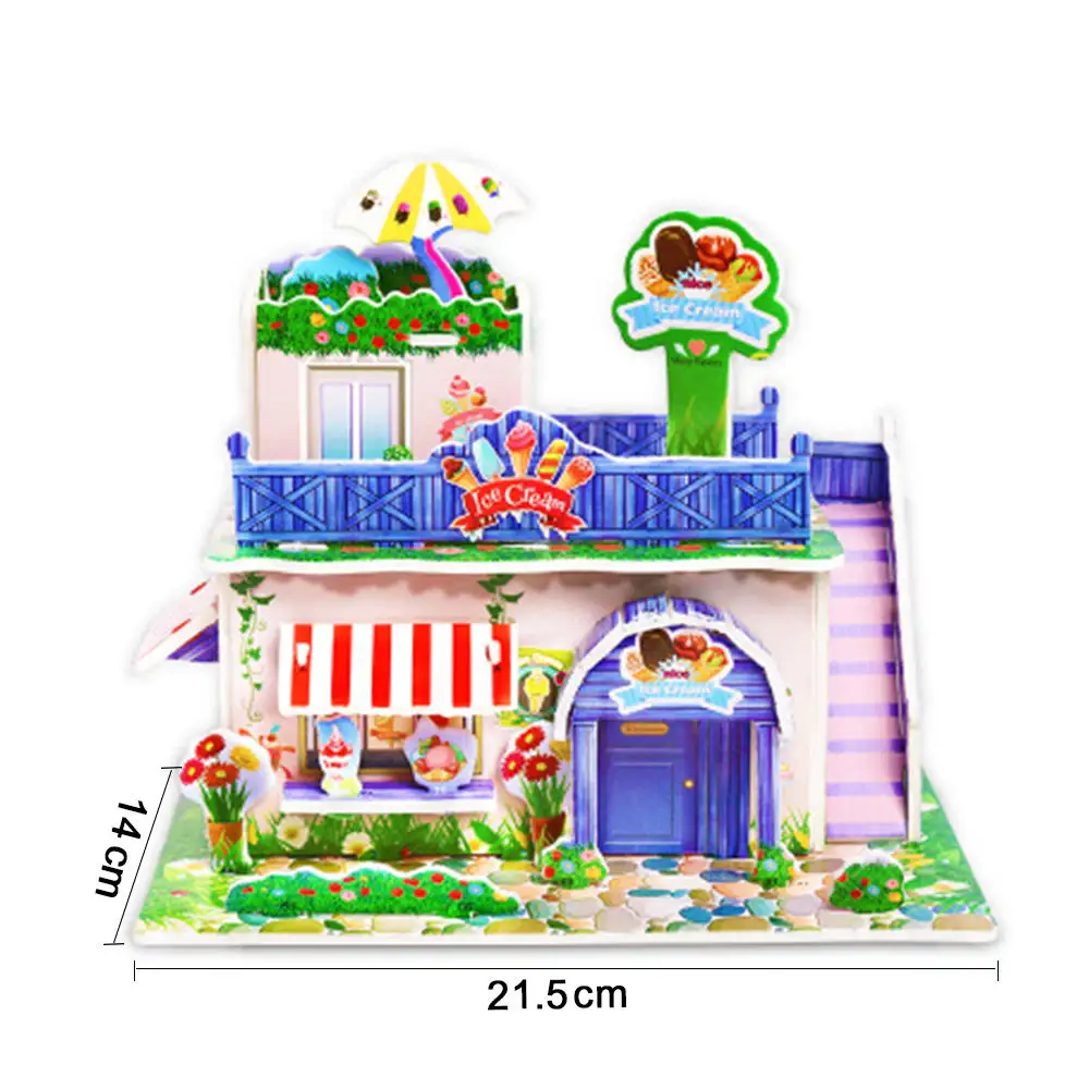 as picture 3D DIY пазл самолет модель мультфильм дом сборка игрушка из бумаги ребенок раннего обучения строительство шаблон подарок Детская палатка головоломка - Цвет: as picture