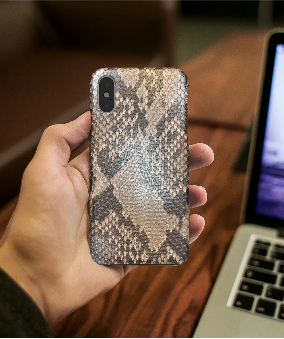 QIALINO роскошный изготовленный на заказ чехол из натуральной кожи питона для iPhone X Ультратонкий чехол для телефона для iPhone X для 5,8 дюймов