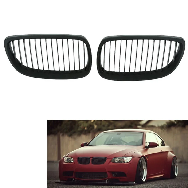

2 Pack Matt Black Bumper Bar Grill Grille For Bmw 3 Series E92 E93 06-09 Parts