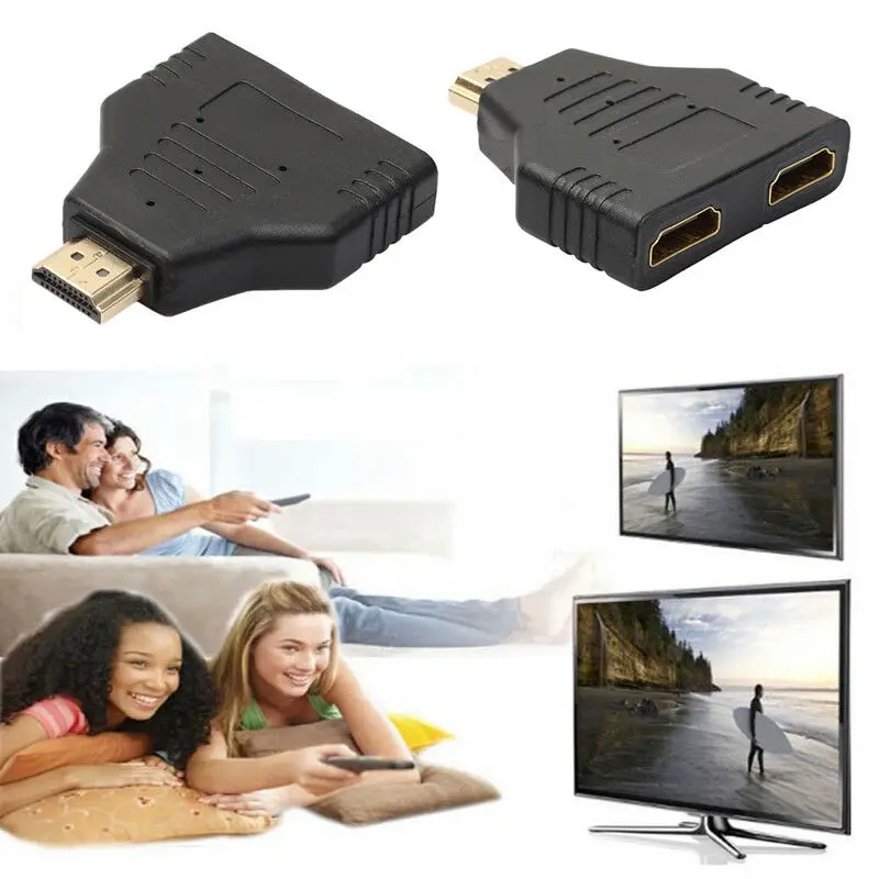 HDMI порт папа 2 Женский 1 в Out сплиттер кабель адаптер конвертер|Кабели HDMI| |