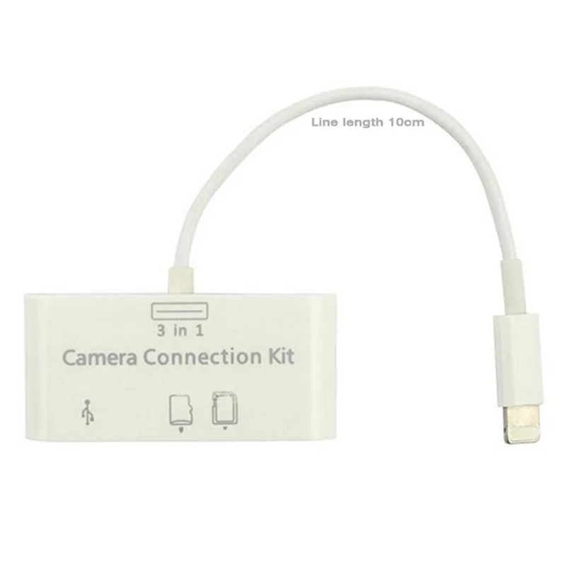 Кардридер 3 в 1 для планшетов IPad 4 Mini IOS 11 Micro SD MMC TF USB OTG Кабель-адаптер комплект