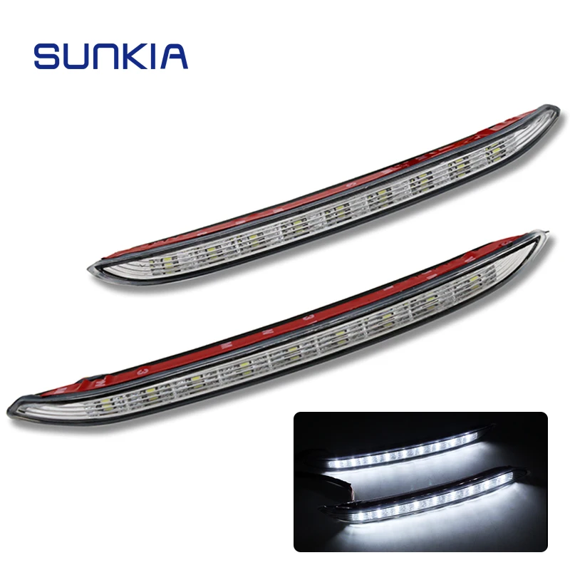 

SUNKIA 2Pcs/Set LED Daytime Running Lights For KIA K2 New RIO DRL With Turning Signal Day Light Dimmer Function Car Styling