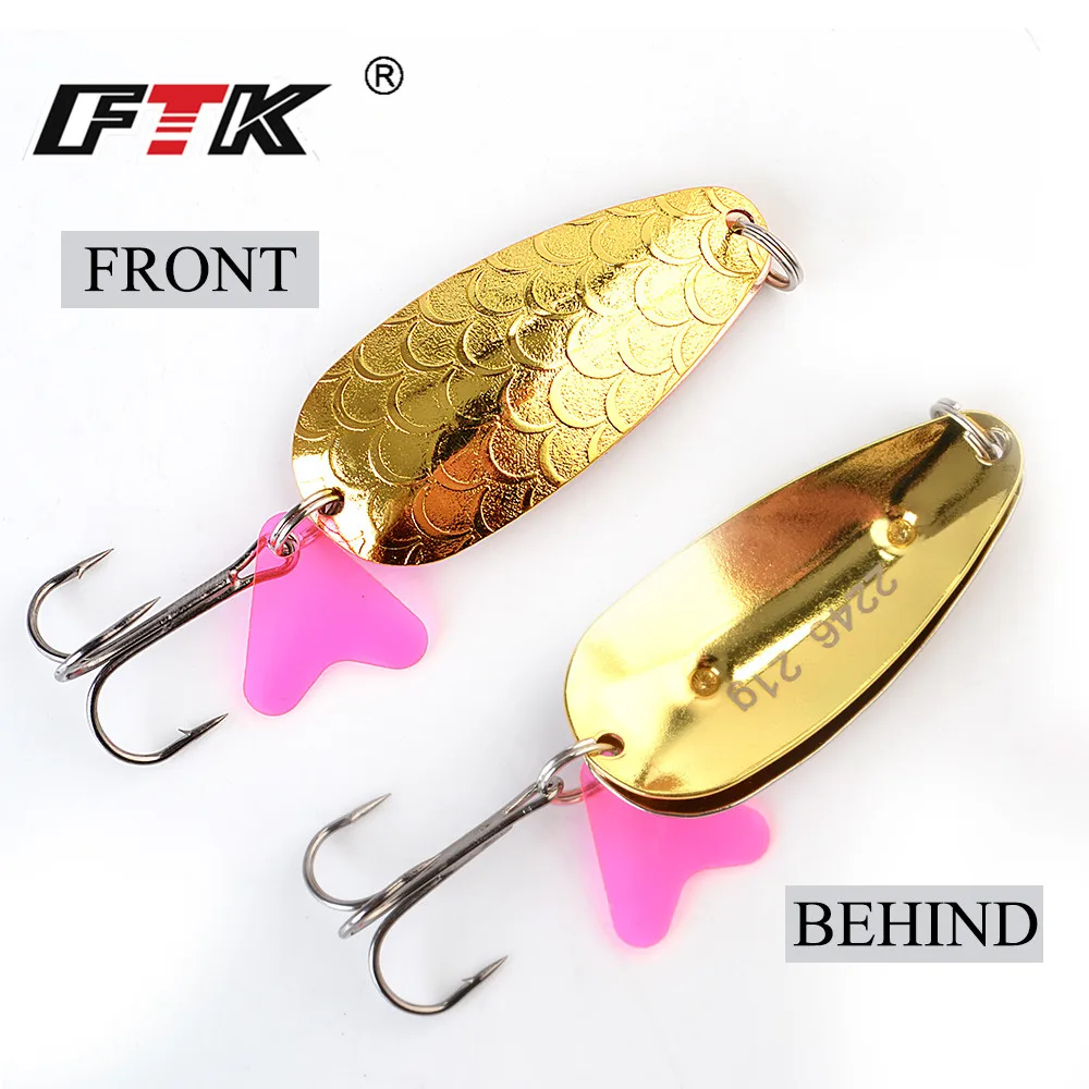 ФТК 1 шт Металл Рыбалка Spinner Щука приманку 21g/30 г/35 г жесткие приманки ложка с