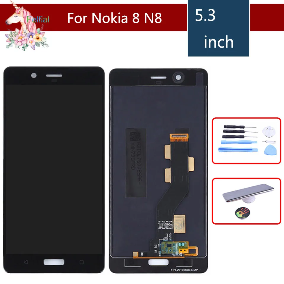 Для Nokia 8 2560x1440 5 3 &quotЖК-дисплей + сенсорный экран дигитайзер в сборе для Nokia8 N8