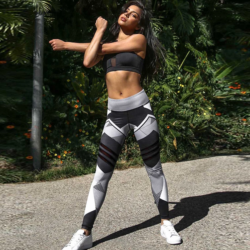 Women Sport Compression Leggings High Elastic Patchwork Pants for Running Gym Fitness Dry Quick Workout Pants Yoga Pants