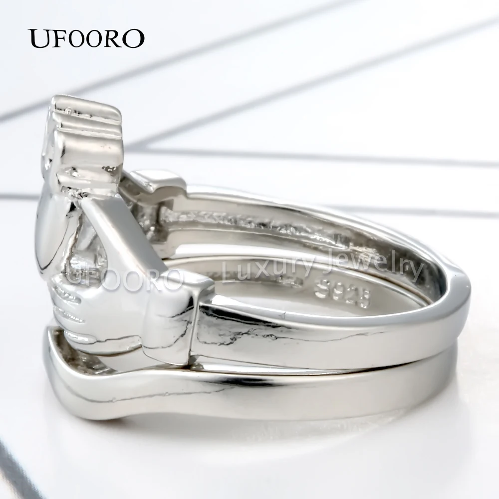 Кольцо UFOORO в стиле ретро с надписью hand to hold heart кольца панк для мужчин женщин