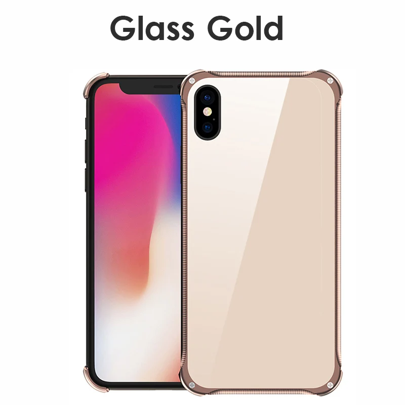 Glass Gold Suntaiho чехол на айфон х iPhone XS Max case роскошные деревянные металлический каркас чехол для айфон 7 XS MAX XR X 7 плюс 8 чехол крышка Роскошные палисандр Cherry - Цвет: Glass Gold