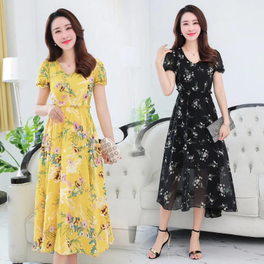 2019 летнее винтажное шифоновое бохо платье элегантное миди женское облегающее 3XL