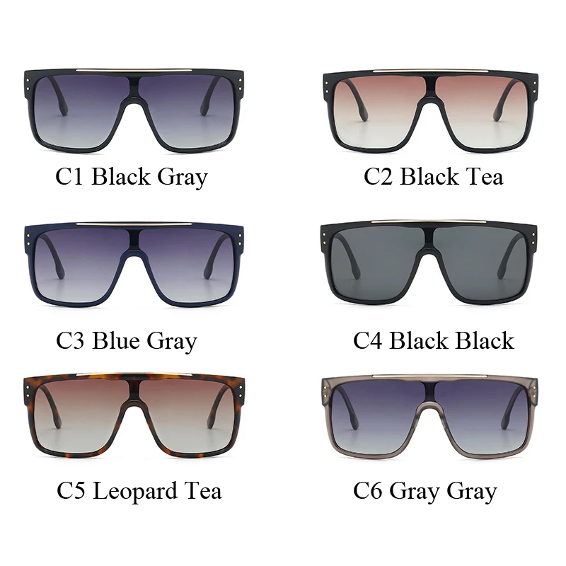 

Big Frame Gradient Shades Oversized Sunglasses Unisex Square Trendy Brand Designer Vintage Mask Men Eyewear for Outdoor UV400