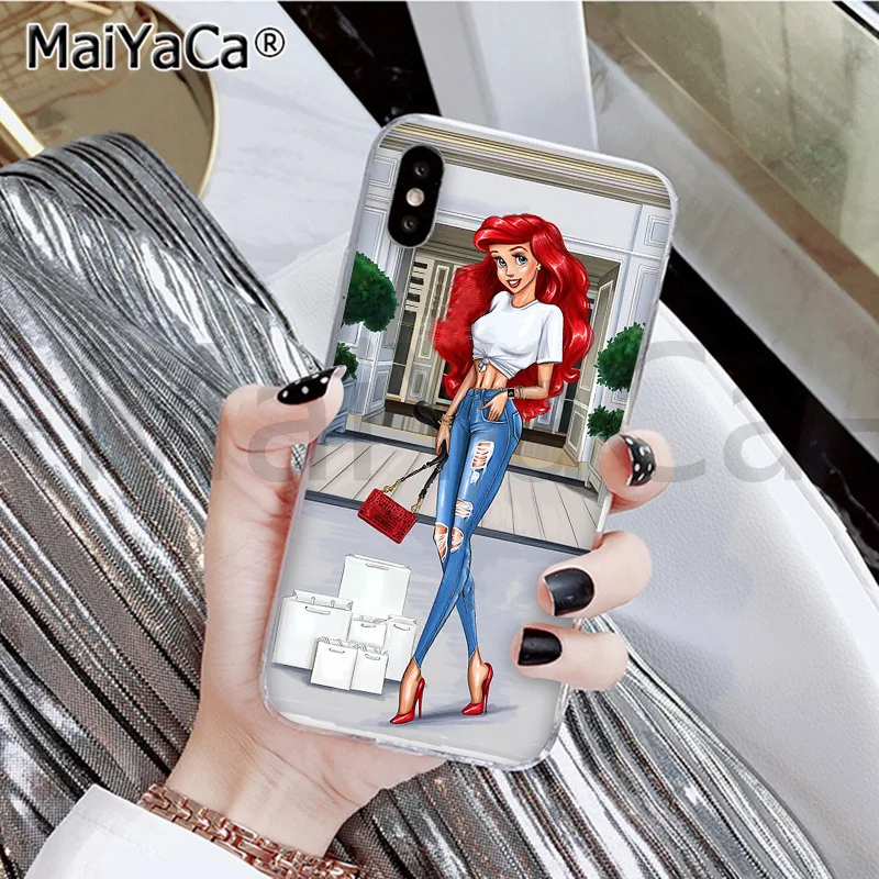 MaiYaCa VOGUE Рождество принцесса девушка кошка черный чехол для телефона для iphone 11 pro X XS MAX 66S 7 7plus 8 8Plus 5S SE XR - Цвет: A5