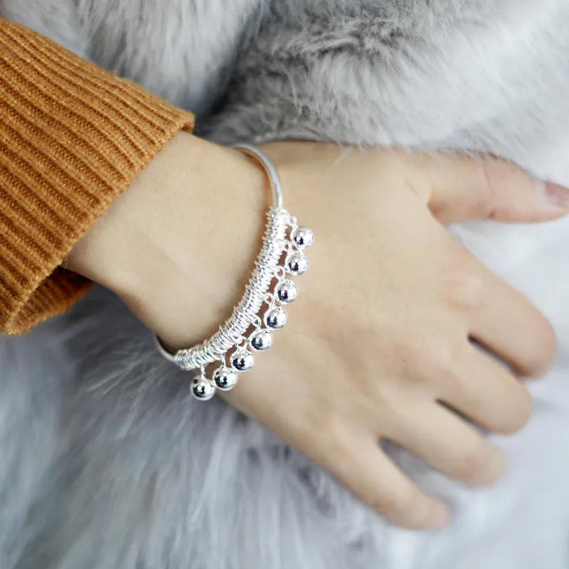 Бусины шар браслет очень хорошее качество 100% 990 старинные серебряные украшения