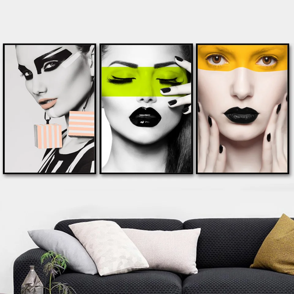 Настенные художественные принты Модная девушка плакат холст фотографии