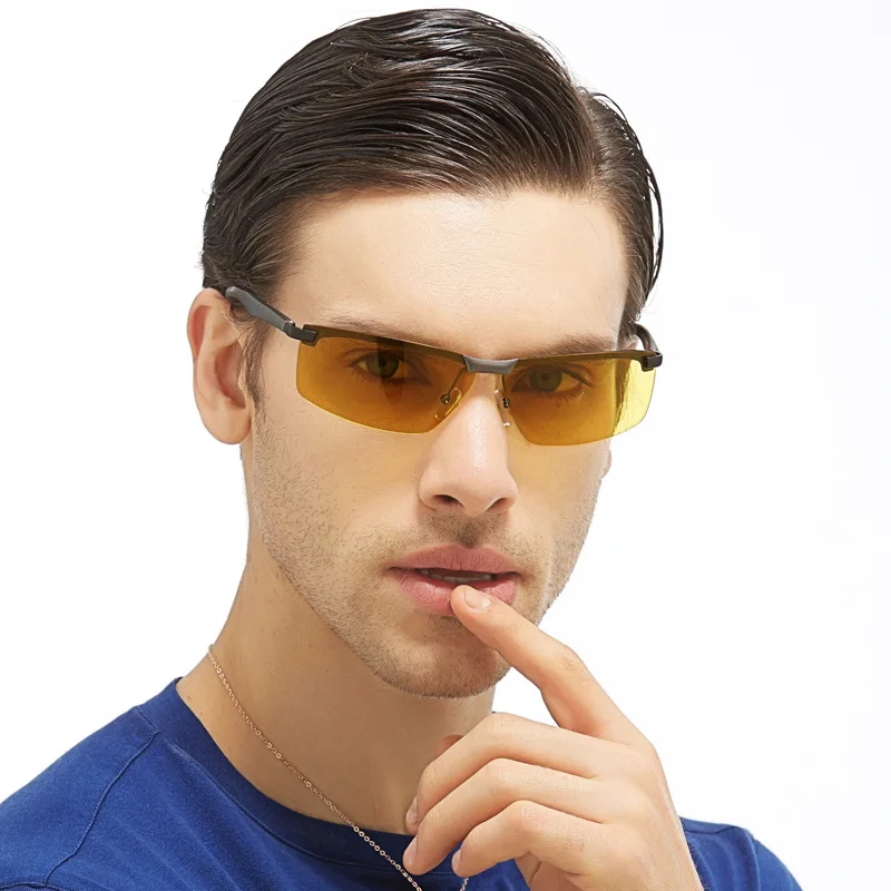 

2020 New LVVKEE Brand Men's Outdoor shooting Sun Glasses Aluminum-Magnesium Day Night Vision Goggles Driver Polarized Sunglasses