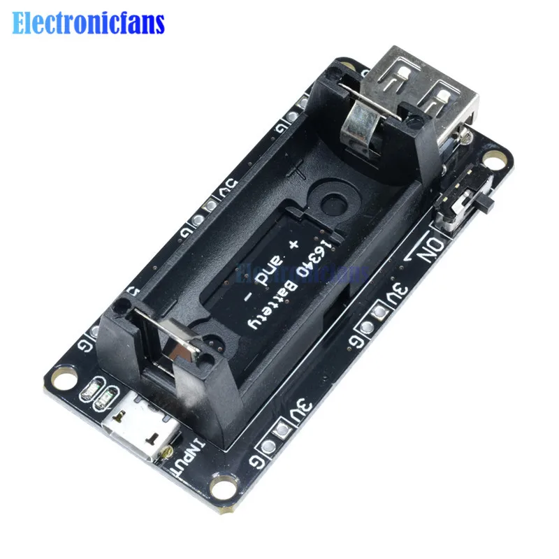 ESP8266 ESP32 Питание Перезаряжаемые Двойной 16340 литий Батарея Зарядное устройство Щит Модуль двойной Выход 3,3 V 5V Для Arduino UNO R3