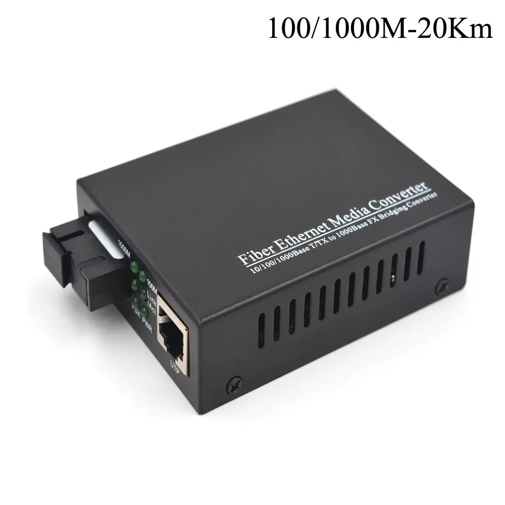 Gigabit ethernet медиа конвертер 1000 м RJ45 один оптоволоконный режим SC 20 км|Кабели для