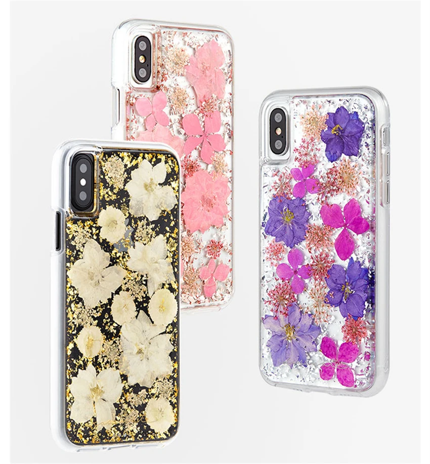Роскошный натуральный лепестка, цветок чехол для iPhone X, 8, 7, 7 Plus, 6, 6 S, 6Plus
