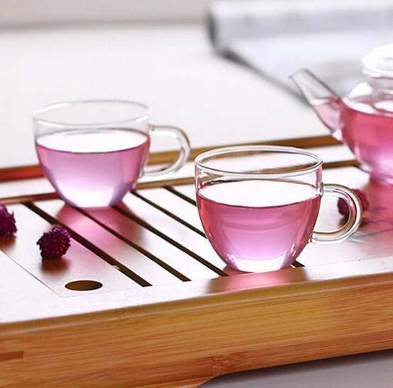 2 компл./лот новинка уплотненный термостойкий Прозрачный цветочный чайный стакан