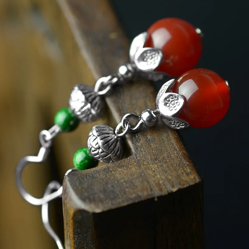 Ручная работа элегантные серьги цветок лотоса искусственная Бриллиантовая