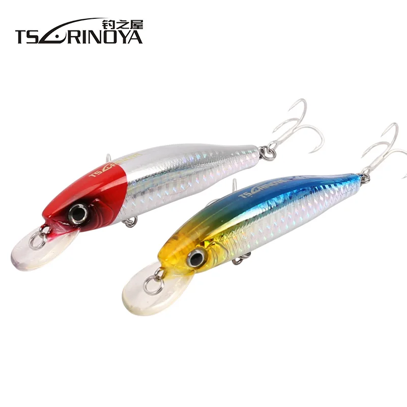 TSURINOYA погружающаяся Приманка Minnow 85mm14g Дайвинг 1 0 м тройной крючок длинное литье