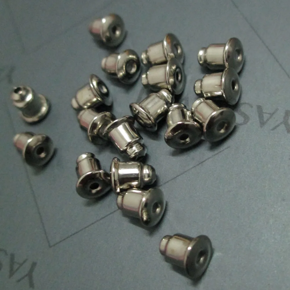 Серебро тон пуля клатч задние части ствола Earnuts серебро латунь для задние части фурнитура
