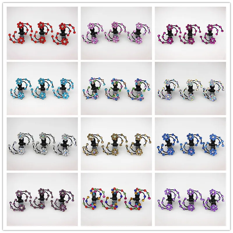 12 шт. заколки Крабики для волос с кристаллами|fashion hair pins|hair pinspin |