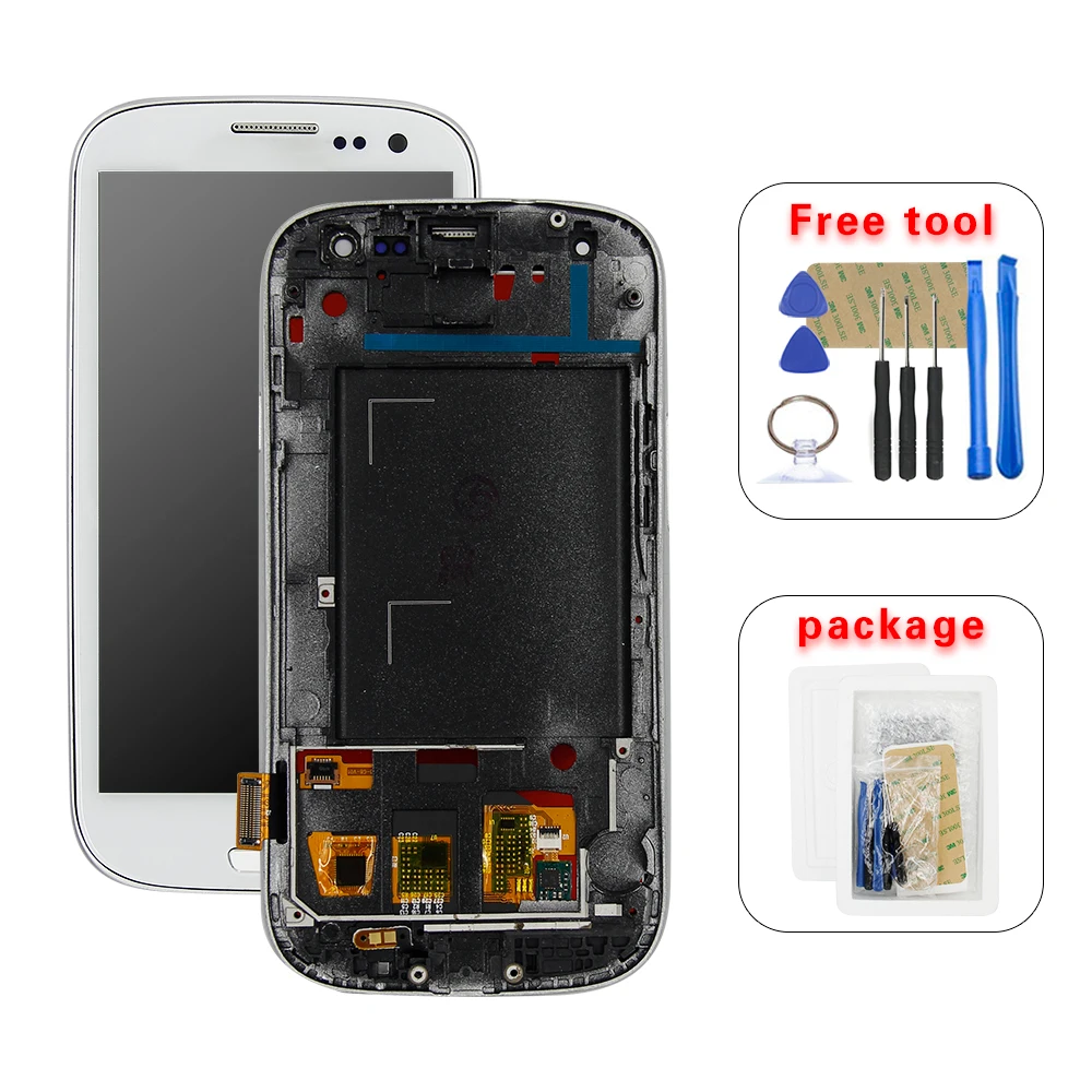100% тест для Samsung Galaxy S III S3 i9300 i9300i i9301 i9301i i9305 Полный ЖК дисплей сенсорный экран